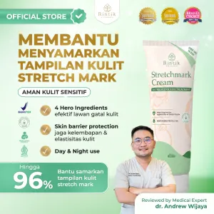 [ Free 1 Strecth mark serum ] Rintik - Stretchmark Cream 200ml - Pelembab Cegah Stretch mark Muncul Untuk Ibu Hamil