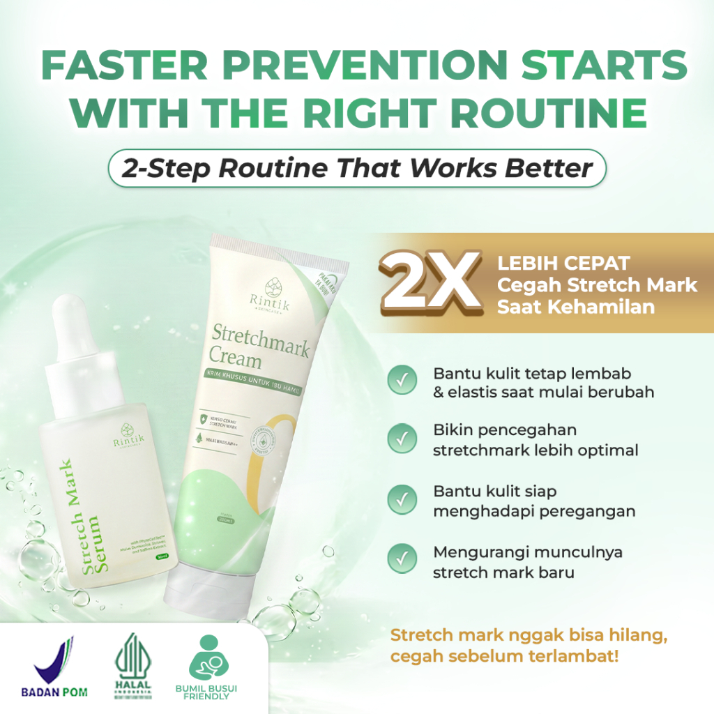 Bundling Stretch Mark Serum 30ml 1 Pcs + Stretchmark Cream 200ml 1 Pcs