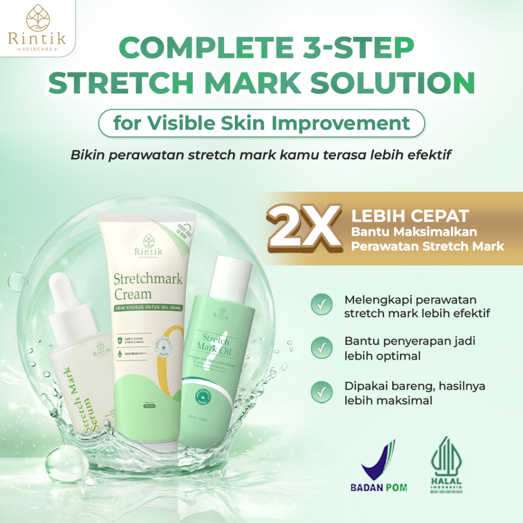 Bundling Stretch Mark Serum 1Pcs + Stretch Mark Oil 1Pcs + Stretch Mark Cream 1Pcs