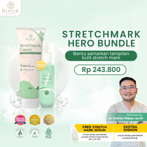 Rintik - Bundle Stretch Mark Cream + Stretch Mark Oil | HALAL BPOM | Penghilang Stretchmark Paling Ampuh (1 pcs Stretch Mark Oil 90 ml + 1pcs Stretchmark Cream 200 ml)