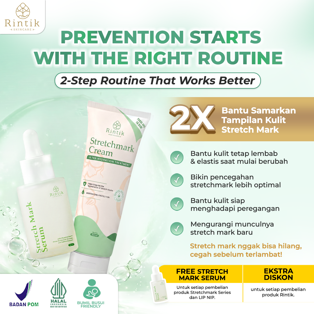 Bundling Stretch Mark Serum 30ml 1 Pcs + Stretchmark Cream 200ml 1 Pcs