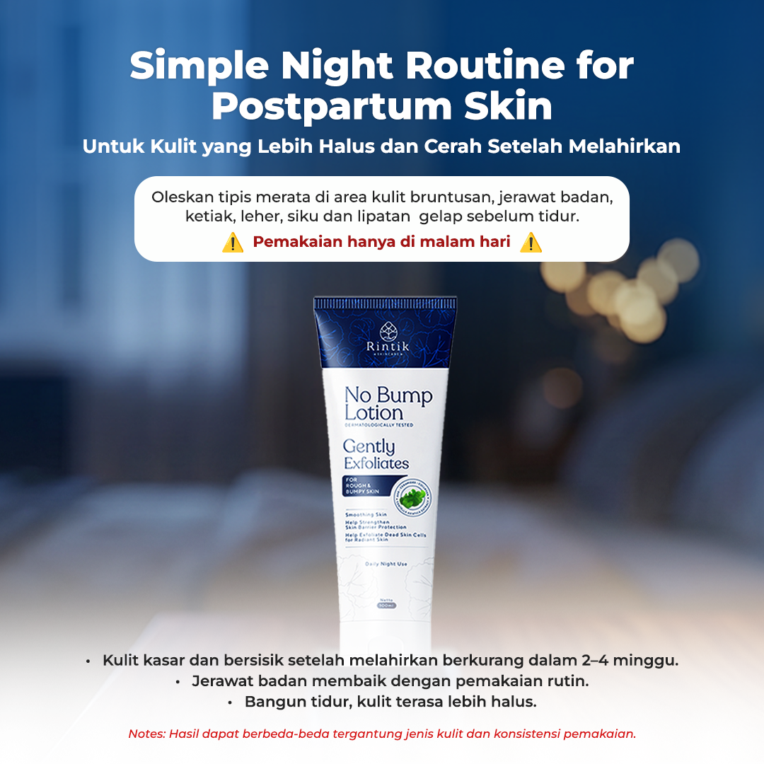 Rintik No Bump Lotion — Body Exfoliating Lotion untuk Kulit Tubuh Kasar, Bruntusan, Chicken Skin & Back Acne Setelah Melahirkan - Image 6