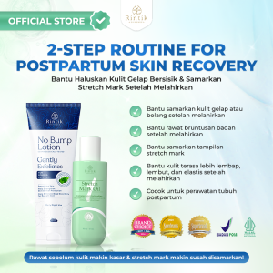 [BUNDLE] Rintik Postpartum Skin Recovery No Bump Lotion & Stretch Mark Oil | Atasi Chicken Skin & Stretchmark Pasca Melahirkan | Aman Bumil Busui | Dermatologically Tested