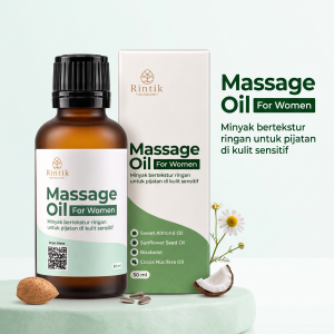 Rintik Massage Oil For Women 50ml Minyak Pijat Perineum Bumil TM3 | Tekstur Ringan Bantu Melumasi & Kurangi Gesekan Saat Pijat Persiapan Lahiran Dermatologically Tested Halal BPOM